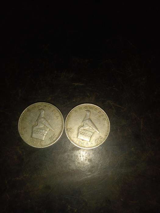 Rhodesia 20 cent 1964 fine silver x2
