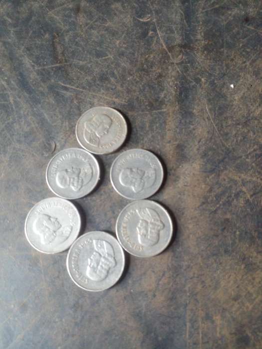 5 cents 1965 silver Afrikaans  x6