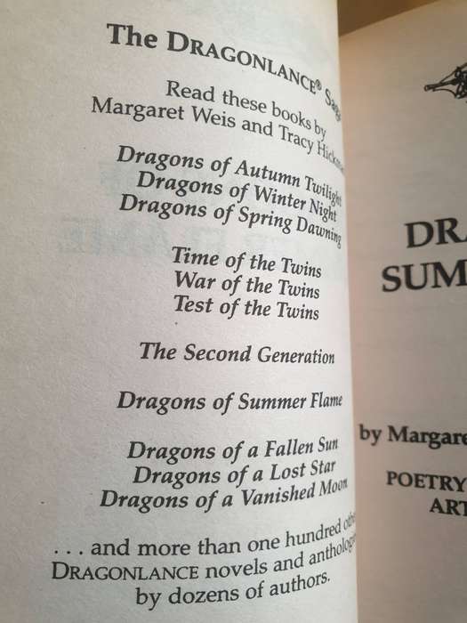 Margaret Weis & Tracy Hickman : DRAGONLANCE - "Dragons of Summer Flame"