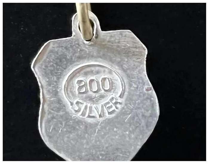 1970s Very Small Vintage 0.800 Silver Enamel MERAN, MERANO Italy Charm Pendant