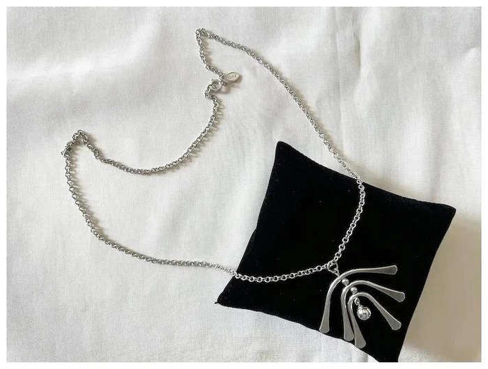 1990s Vintage Silver Tone Chain Necklace & Large Pierced Earrings 2 in 1 by AVON