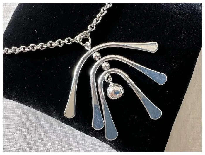 1990s Vintage Silver Tone Chain Necklace & Large Pierced Earrings 2 in 1 by AVON