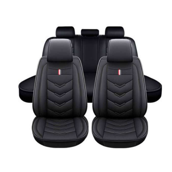 Front & Rear Seat Covers for Venue Car Seat Cover Luxury PU Leather Comfortable Wear Resistant -Blac