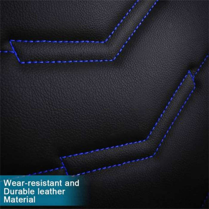 5Pcs Of Universal PU Leather Car Seat Cover (Black Blue)