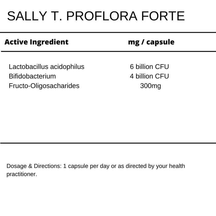 Sally T. ProFlora Forte - Pre and Probiotic 30 capsules.