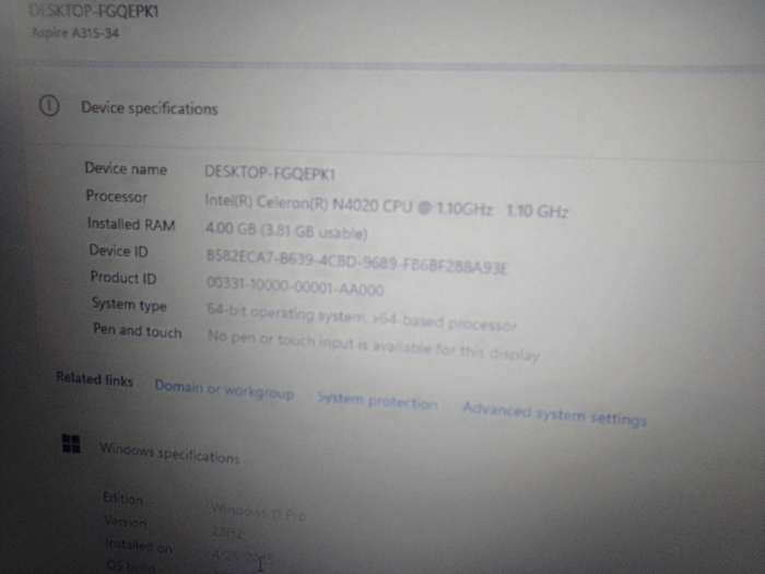 Acer Aspire laptop
