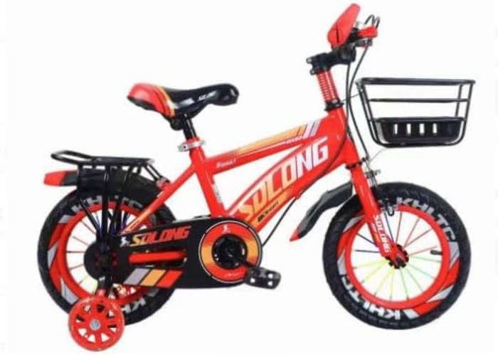 INV- SDLong 12-Inch Explorer Bike with Trainer Wheels  Red Little Rider