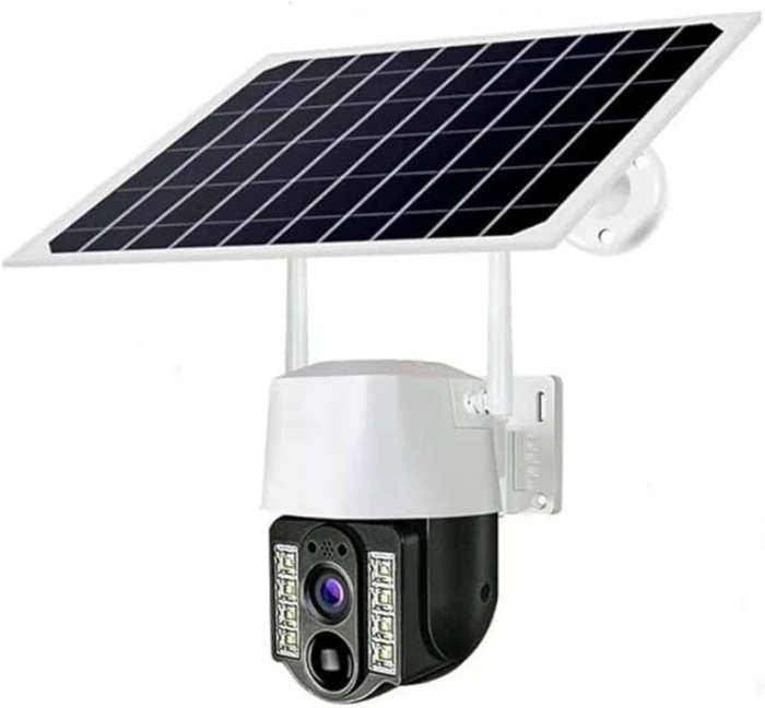 4G Solar-Powered Surveillance Camera with V380 Pro App, Night Vision, Motion Detection, Remote