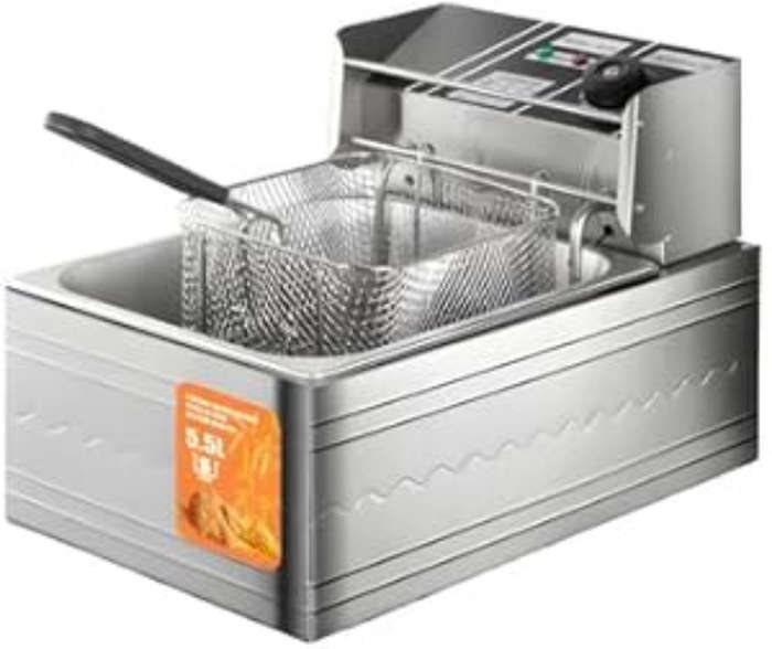 5.5L 2500W Electric Deep Fryer with Heat Control and Removable Basket