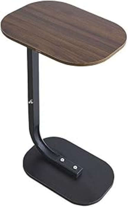 ALANES C Shaped Side Table Sofa Cabinet Small Side Table for Living Room, Bedroom (Brown)