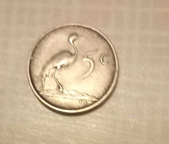 1968 5c south africa coin