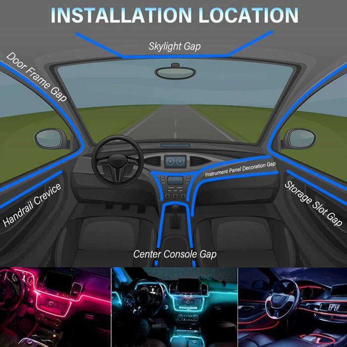 18 in 1 Car Ambient - colorful atmospherelamp with mobile phone control 