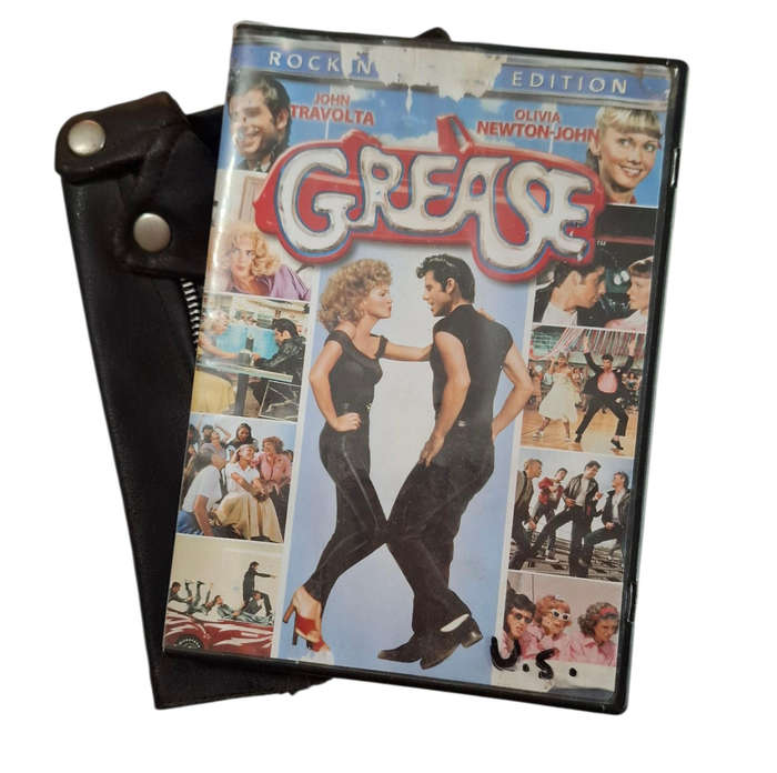 Grease DVD in Faux Leather 'T' Birds Jacket Cover