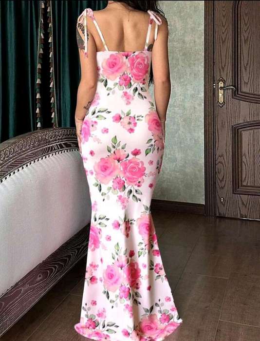 Women's Ditsy Floral Tie-Front Bodycon Dress