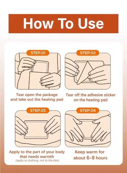 5pcs Disposable Self Adhesive Body/Hand/Foot Warm patch