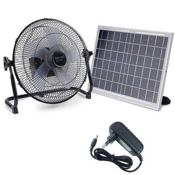 Solar Fan Rechargeable, Battery Fan Digital Display