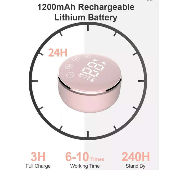 Electric Wearable Breast Pump Hands-Free &24 mm Flange&Cordless&LED Display