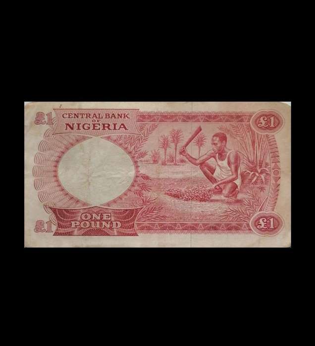 1960s Nigeria One Pound Banknote  Central Bank of Nigeria  Very Fine Condition
