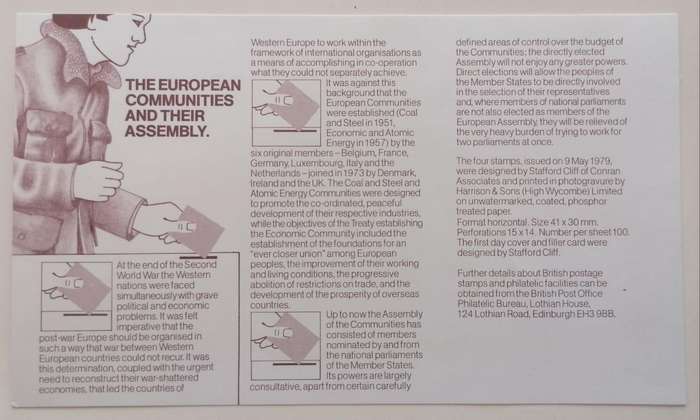 1979 UK First Day Cover European Assembly Elections with Insert