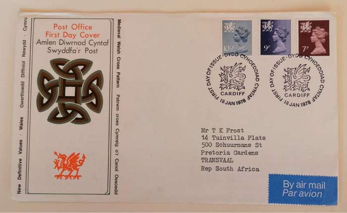 1978 UK First Day Cover  Welsh Definitive Series (Cardiff Postmark)