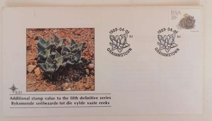 1989 Succulent Series RSA FDC | PT 5.3.1 | Grahamstown