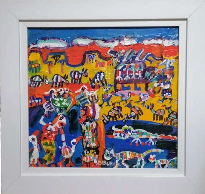 Elwin Buchel Original Oil Painting  Vibrant Expressionist Art (Framed, Signed)