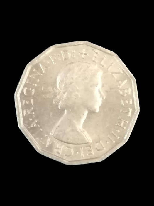 1967 British Threepence Coin  Queen Elizabeth II  Pre-Decimal UK 3d