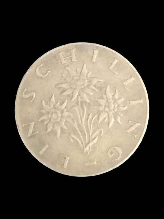 1961 Austria 1 Schilling Coin  Edelweiss Design  Collectible European Coin