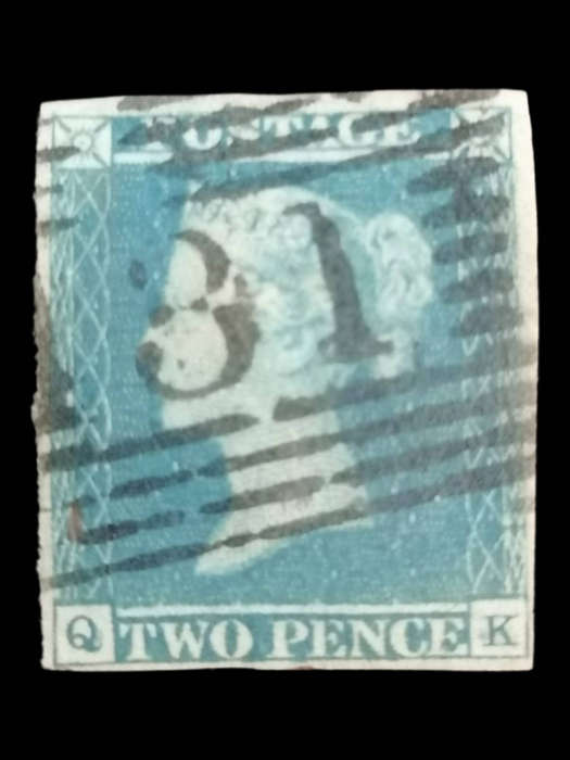 1841 Great Britain 2d Blue (SG14h)  1844 Postmark cancellation CV £75