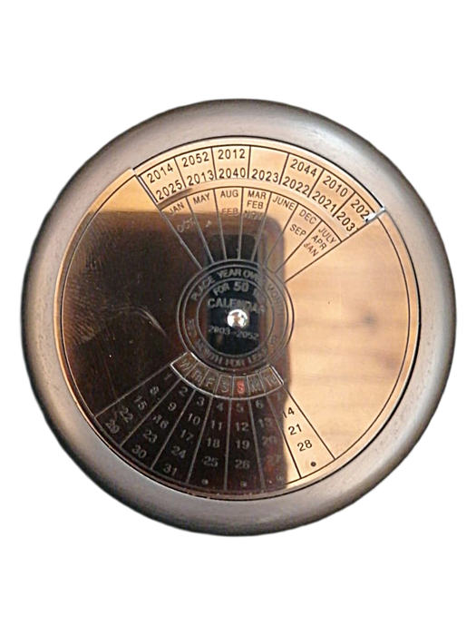 Vintage 50-Year Perpetual Calendar (2003- 2052)  Stainless Steel Rotary Disk