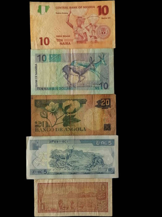 Lot of 5 Vintage Collectible African Banknotes