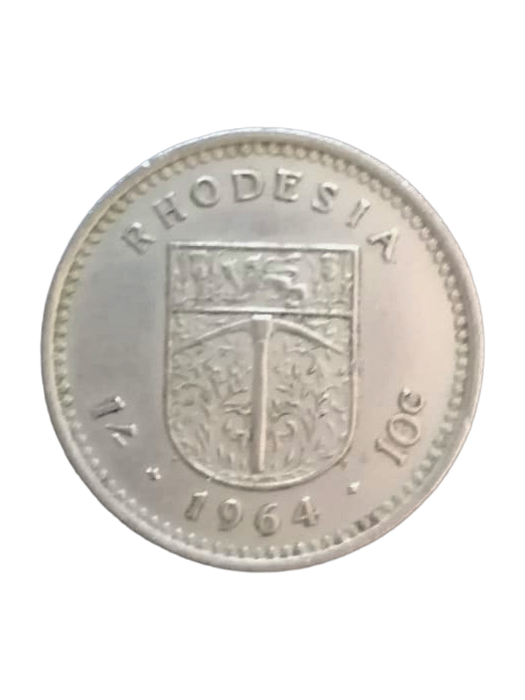 1964 Rhodesia 10c Coin  Queen Elizabeth II