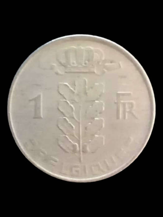 Belgium 1952  1 Franc Coin  Royal Portrait & Oak Leaf Design