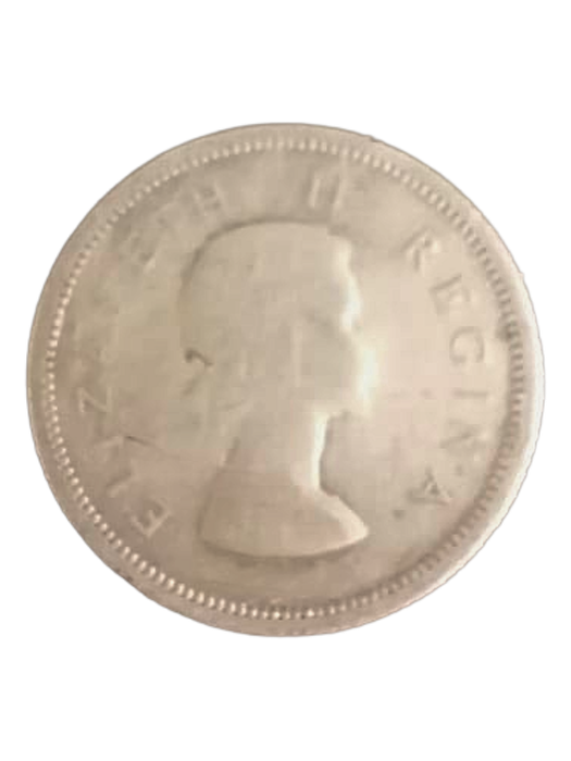 1954 South Africa Silver 1 Shilling Coin  Elizabeth II  Rare Collectible