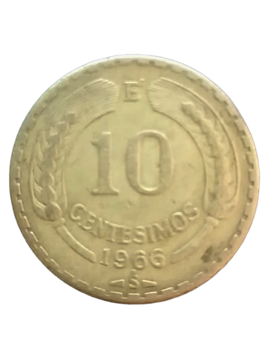 Chile 10 Céntesimos Coin  1966  Republica de Chile  Historic Latin American Coin