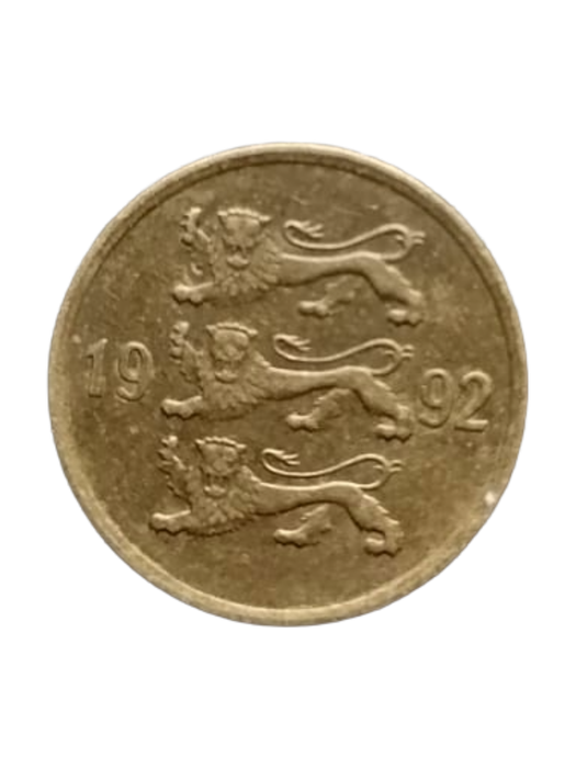 Estonia 10 Senti Coin 1992 - Authentic Vintage Baltic Coin