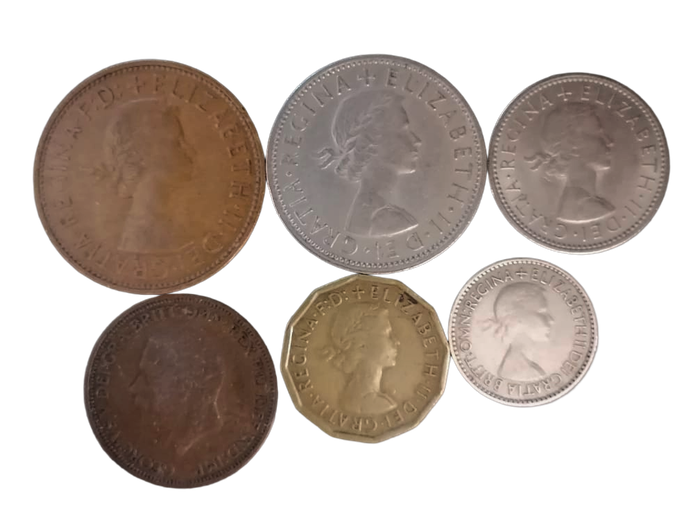 Lot of 6 Vintage British Coins | Pre-Decimal & Collectible UK Currency
