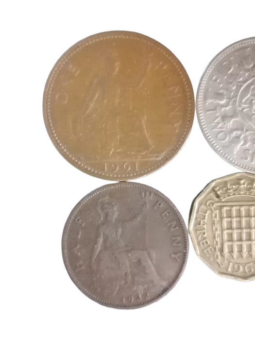 Lot of 6 Vintage British Coins | Pre-Decimal & Collectible UK Currency