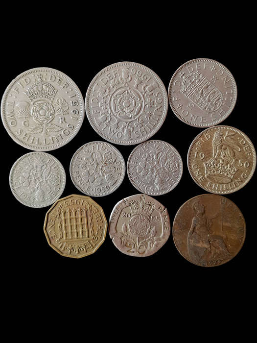 Vintage British Coin Collection  Lot of 10 Coins  Pre-Decimal & Decimal UK Coins