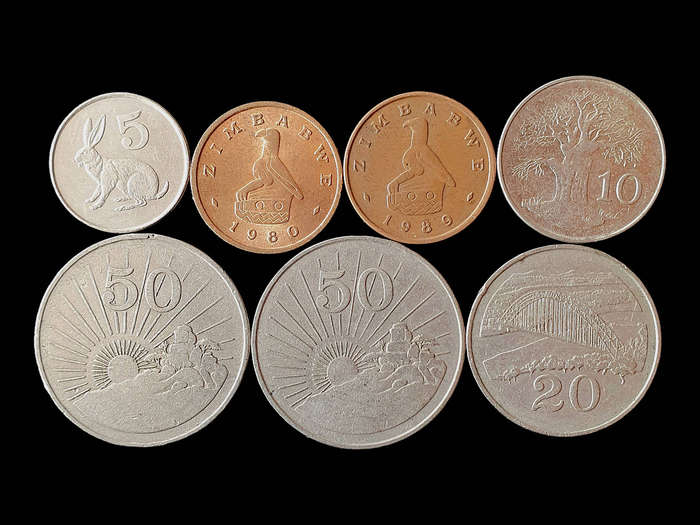 Lot of 7 Zimbabwe Coins  Mixed Denominations & Years | Collectible African Currency