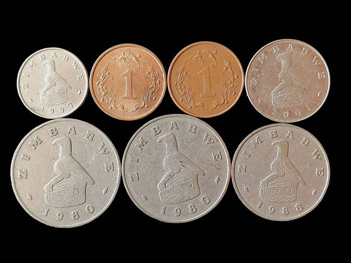 Lot of 7 Zimbabwe Coins  Mixed Denominations & Years | Collectible African Currency