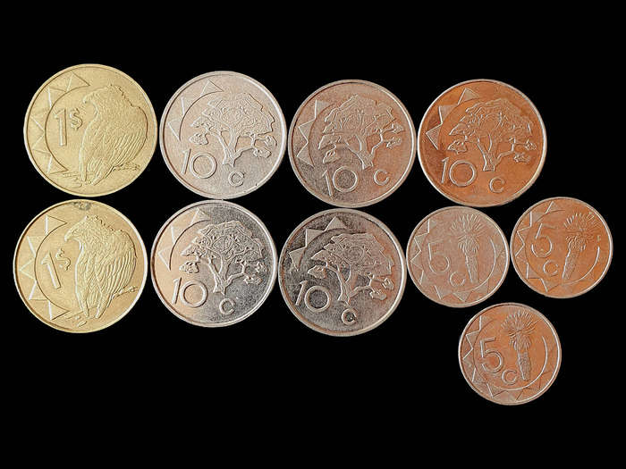 Lot of 10 Namibian Coins  Mixed Denominations & Dates