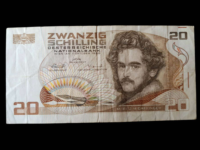 Austria 20 Schilling Banknote  Moritz Michael Daffinger | Austrian National Bank