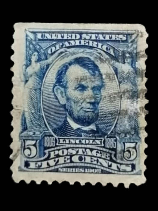 1902 Abraham Lincoln 5c Blue US Postage Stamp (Scott #304) Historical Classic