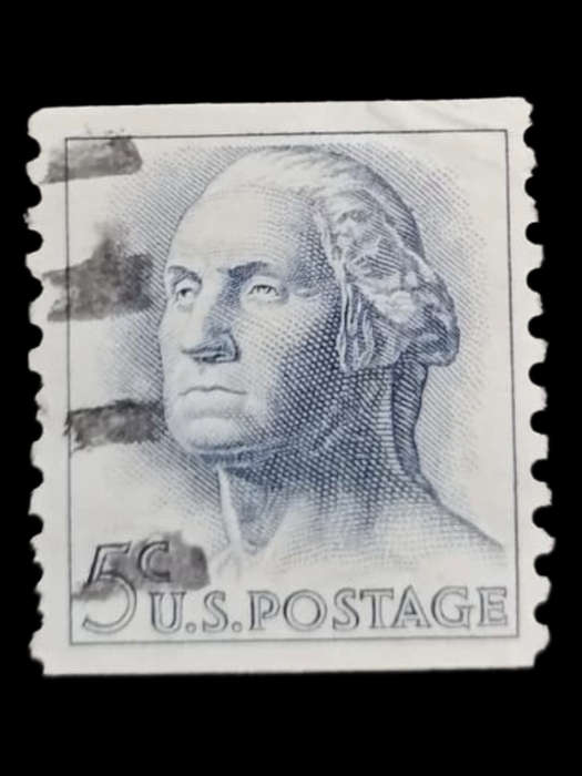 1962 5¢ George Washington Coil Stamp  Scott #1213  U.S. Postage (Used)