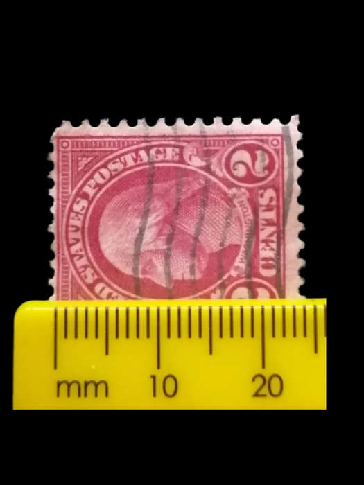 Rare 1923 U.S. Scott #595 - 2¢ Carmine Washington-Franklin (Used) - Coil Waste Issue