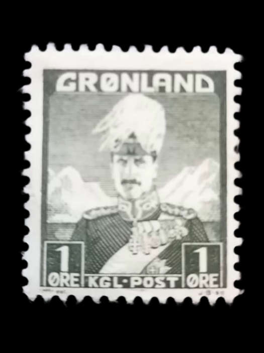 Rare 1938 Greenland 1 Øre King Christian X & Polar Bear Stamp | Scott #GL 1