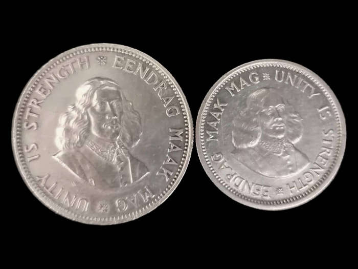 2 x Vintage Silver South African Coins UNC - 1961 & 1963  10c & 20c