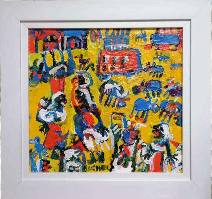 Elwin Buchel Original Oil Painting  Vibrant Expressionist Art (Framed, Signed)