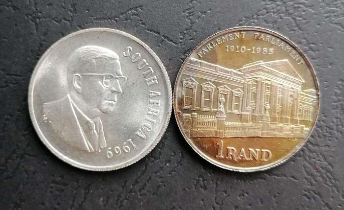 2 Stunning South Africa 1 Rand Coins  Silver & Commemorative Collectible Gems!